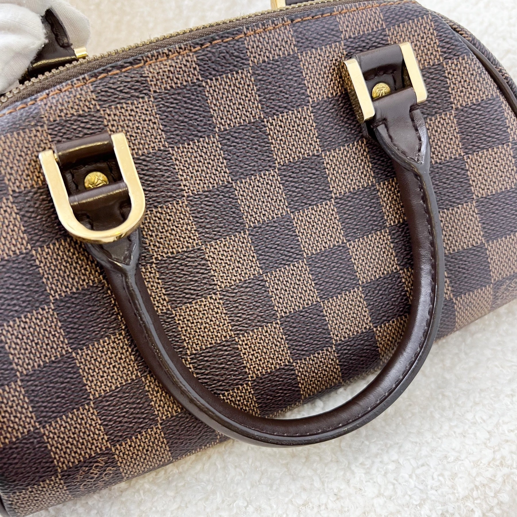 LV Mini Ribera Handbag in Damier Ebene Canvas and GHW