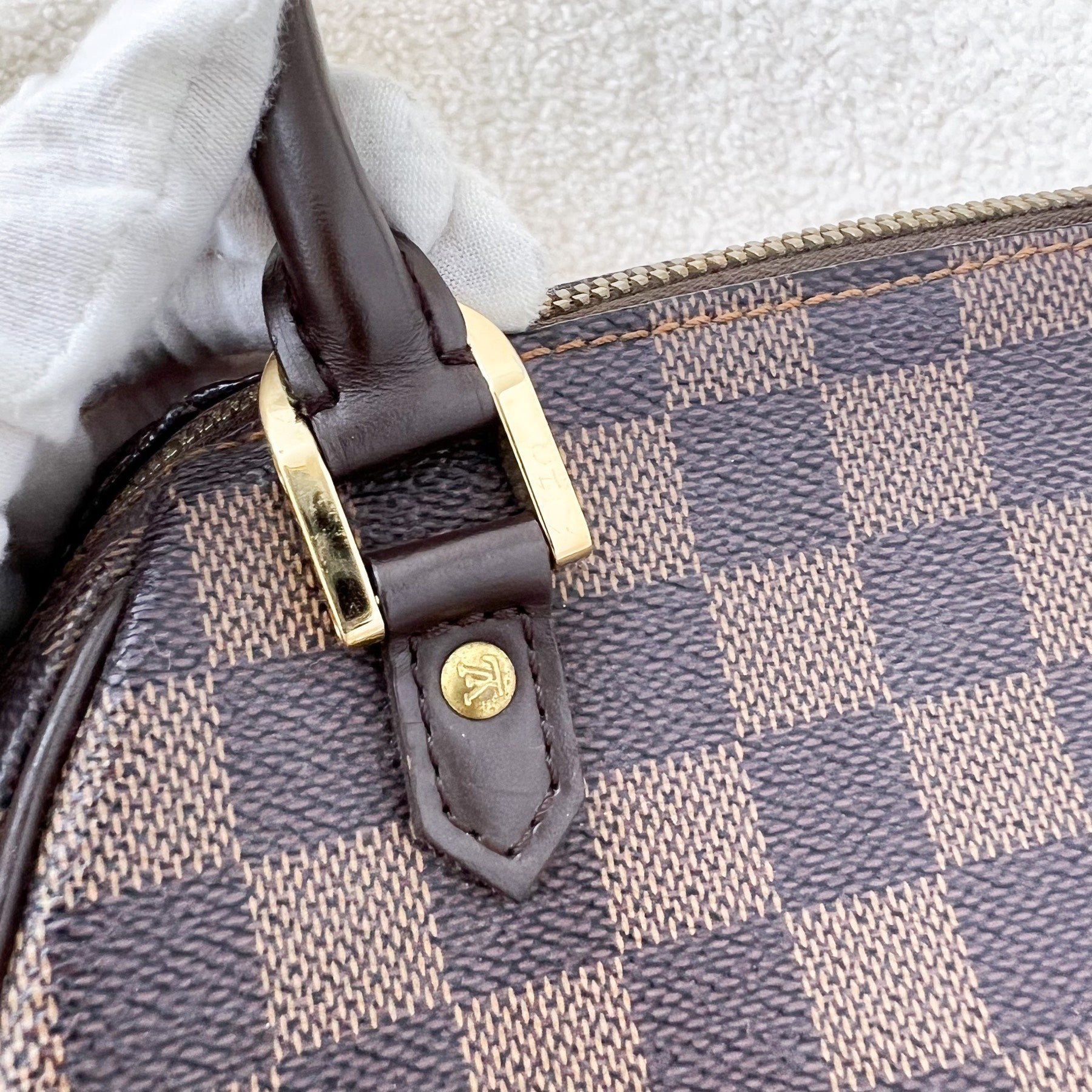 LV Mini Ribera Handbag in Damier Ebene Canvas and GHW