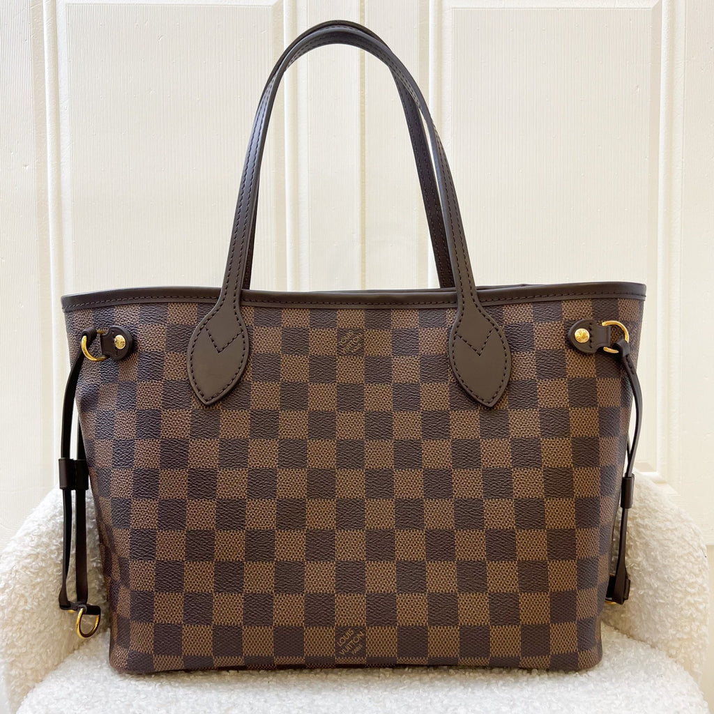 LV Neverfull PM (with Pouch) in Damier Ebene Canvas and GHW