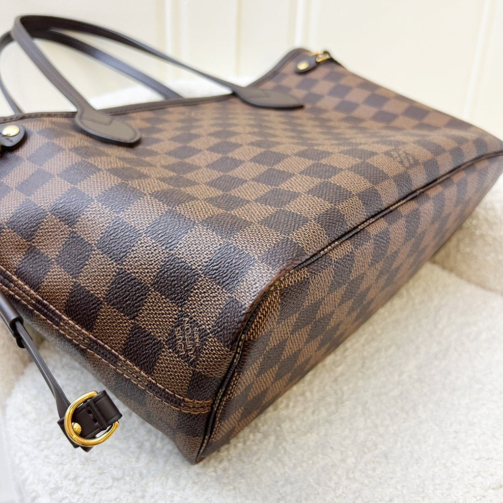LV Neverfull PM (with Pouch) in Damier Ebene Canvas and GHW