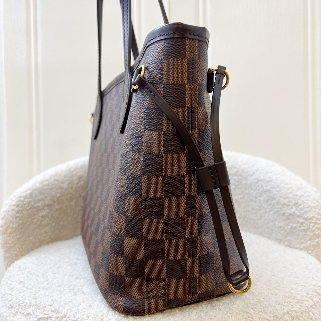 LV Neverfull PM (with Pouch) in Damier Ebene Canvas and GHW