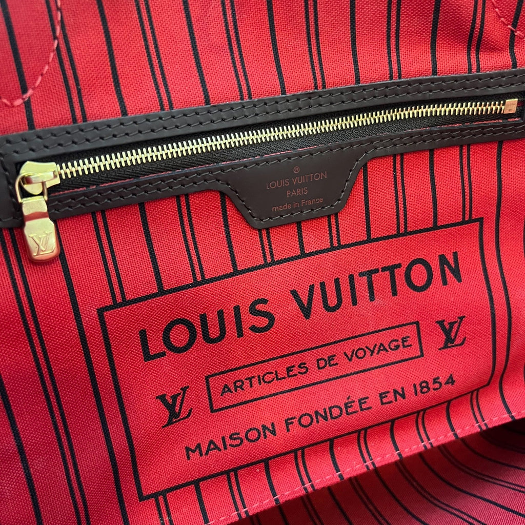 LV Neverfull PM (with Pouch) in Damier Ebene Canvas and GHW