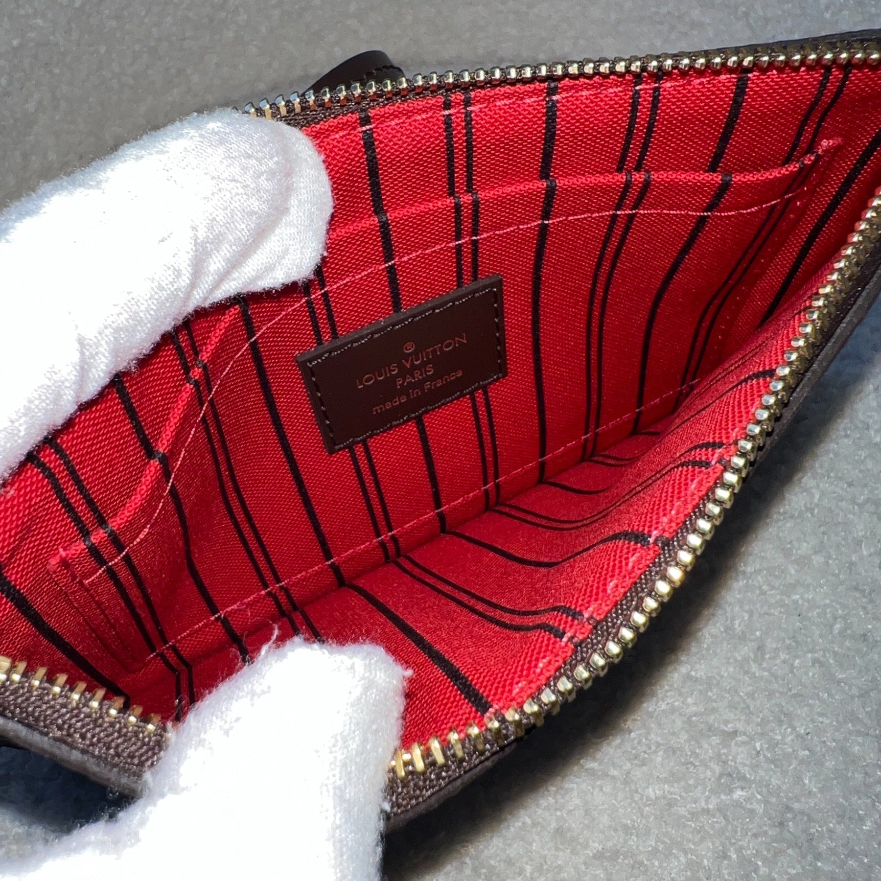 LV Neverfull PM (with Pouch) in Damier Ebene Canvas and GHW