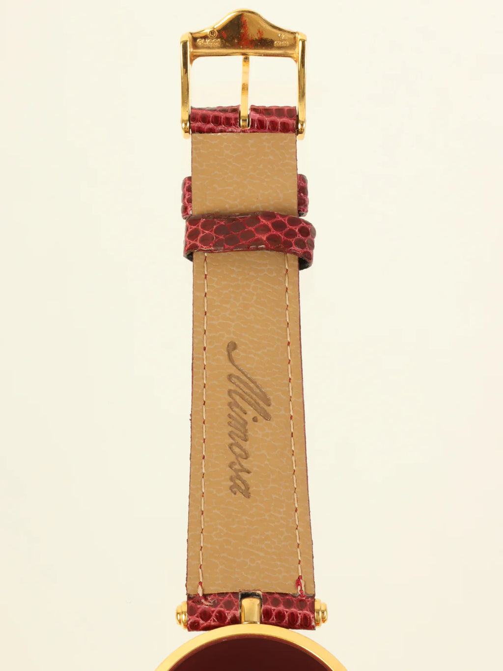 GUCCI Web Detailed Round Logo Watch Bordeaux