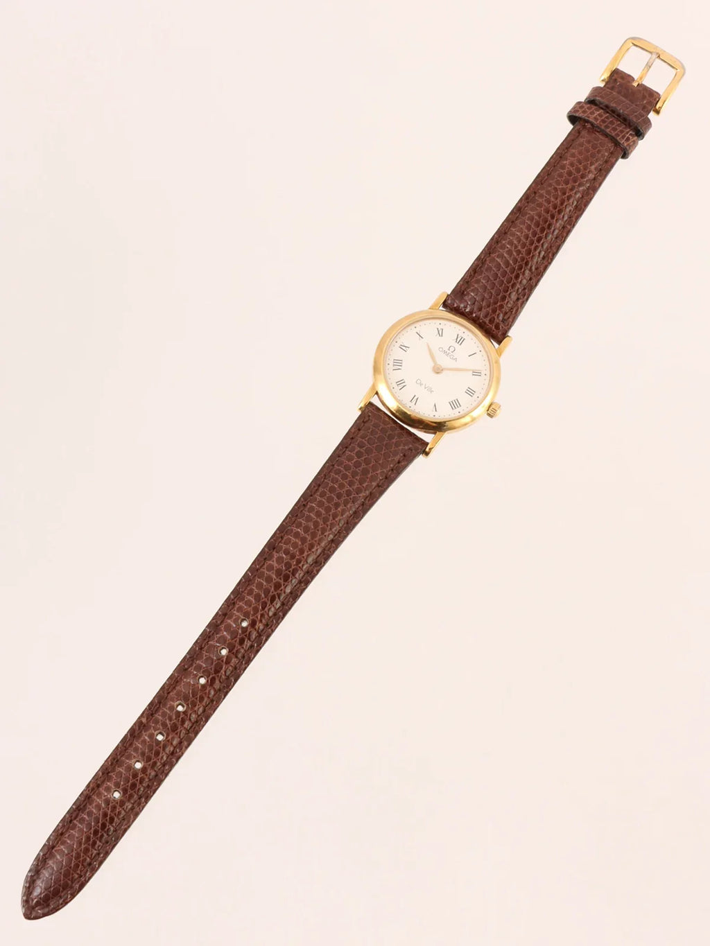 OMEGA Round Face De Ville Watch Gold/Brown