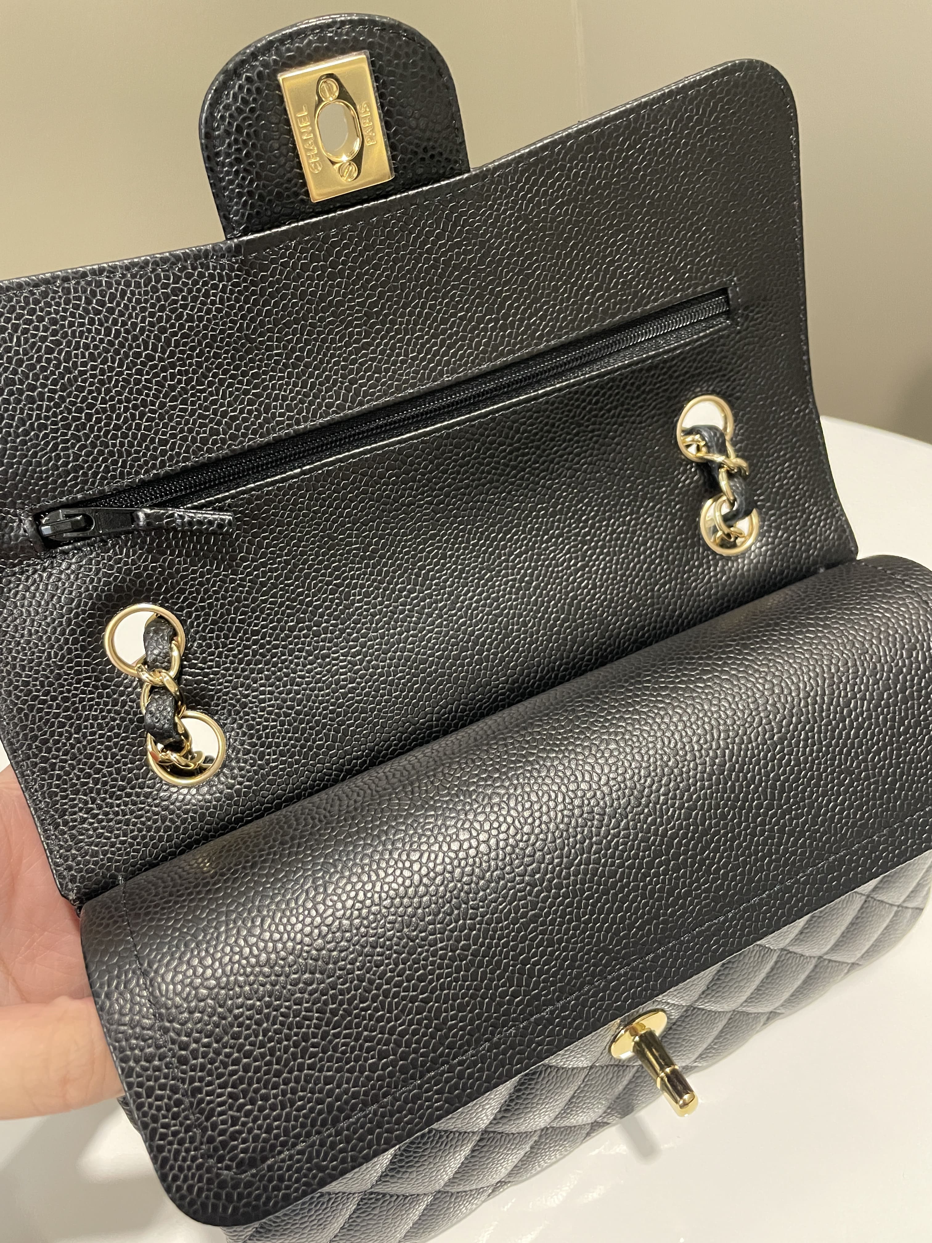 Chanel Classic Quilted Small Double Flap Black Caviar