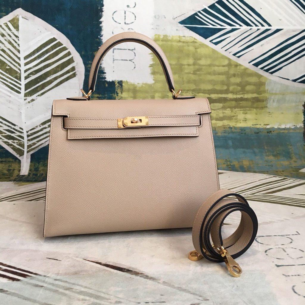 GLAMI Kelly Light Gray For Women Gold Toned Hardware 10in/25cm