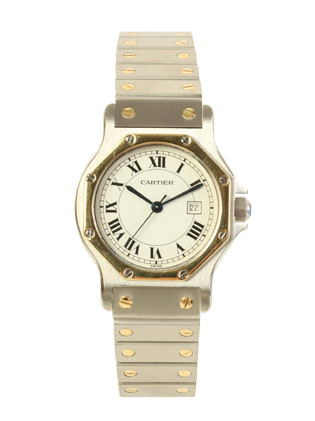 CARTIER Santos Octagon Lm Silver/Gold