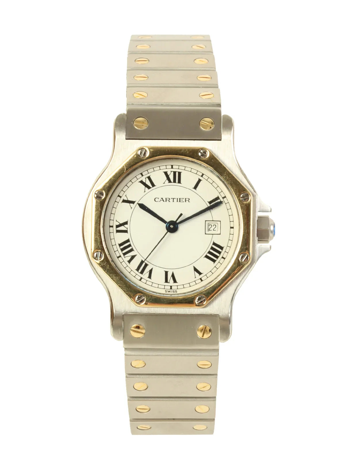 CARTIER Santos Octagon Lm Silver/Gold