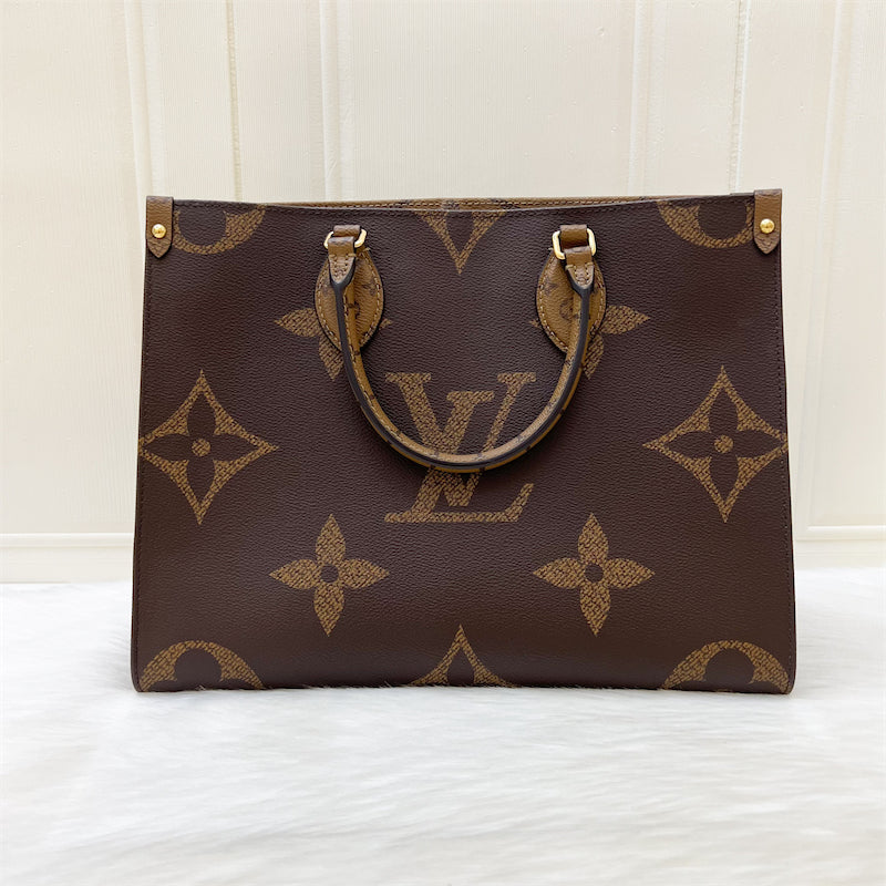 LV Onthego MM in Reverse Monogram Canvas and GHW