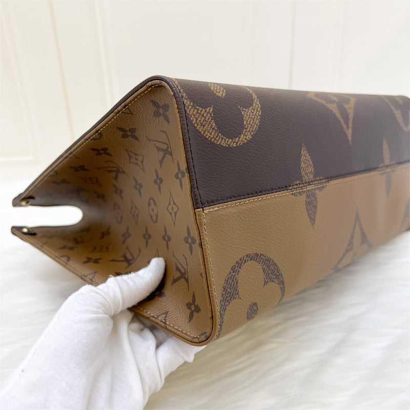 LV Onthego MM in Reverse Monogram Canvas and GHW