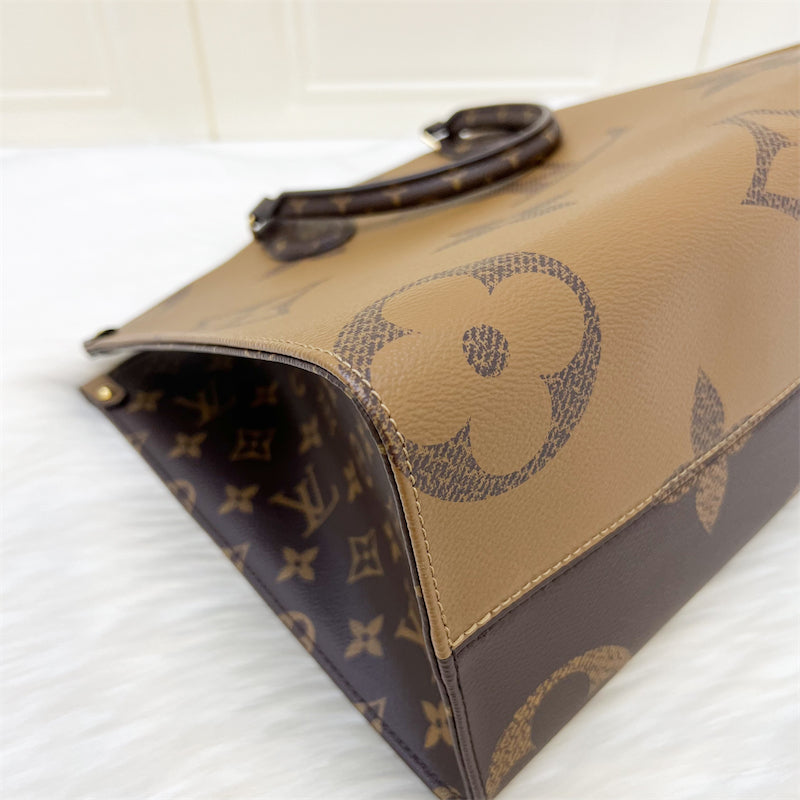 LV Onthego MM in Reverse Monogram Canvas and GHW