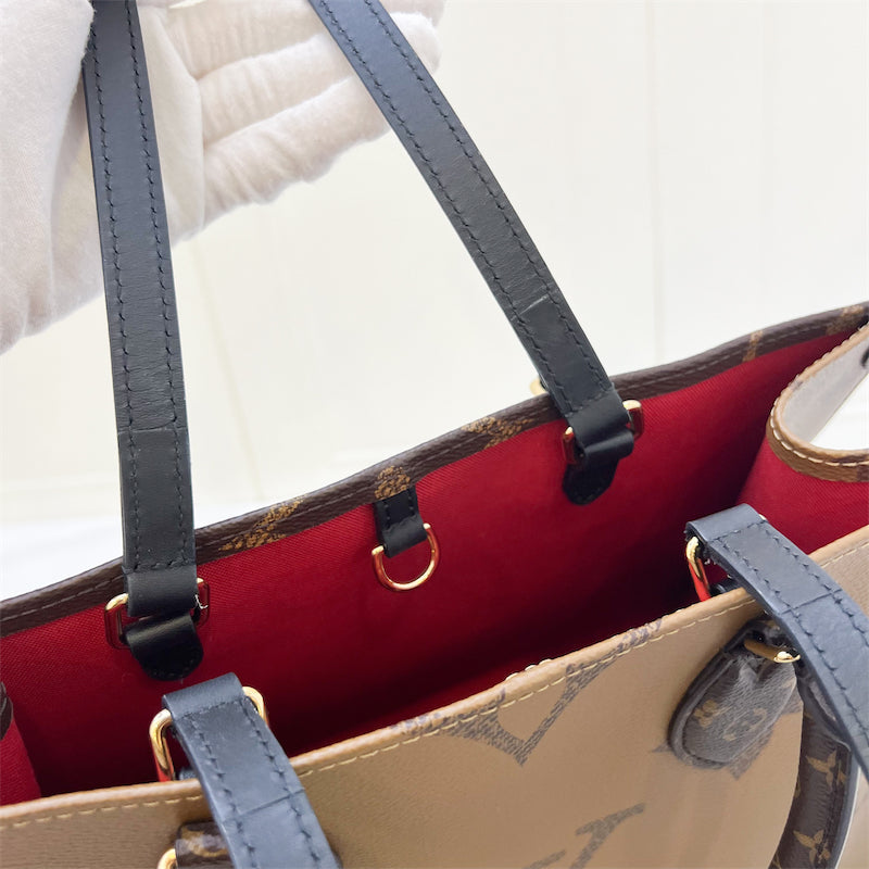 LV Onthego MM in Reverse Monogram Canvas and GHW