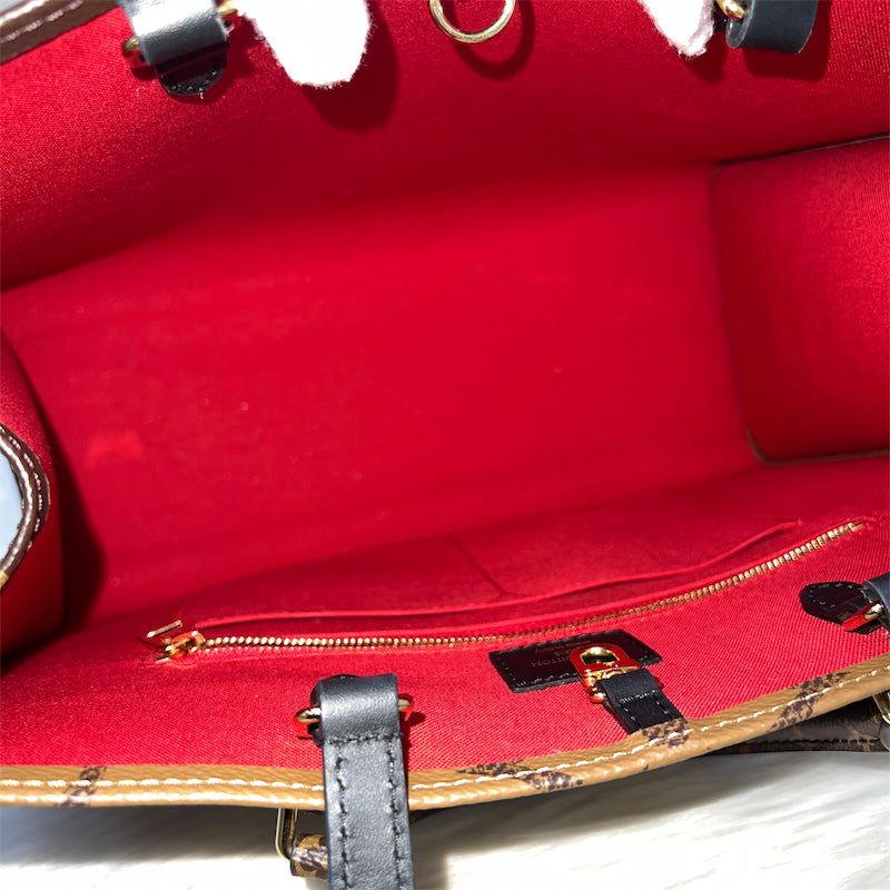 LV Onthego MM in Reverse Monogram Canvas and GHW