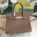 GLAMI Birkin Brown For Women Gold Toned Hardware 11in/30cm