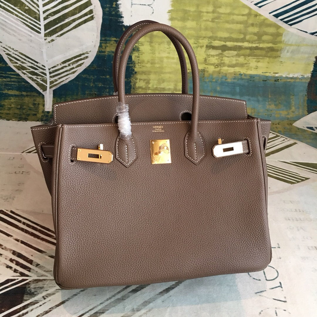 GLAMI Birkin Brown For Women Gold Toned Hardware 11in/30cm