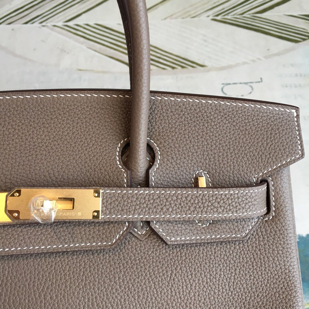 GLAMI Birkin Brown For Women Gold Toned Hardware 11in/30cm