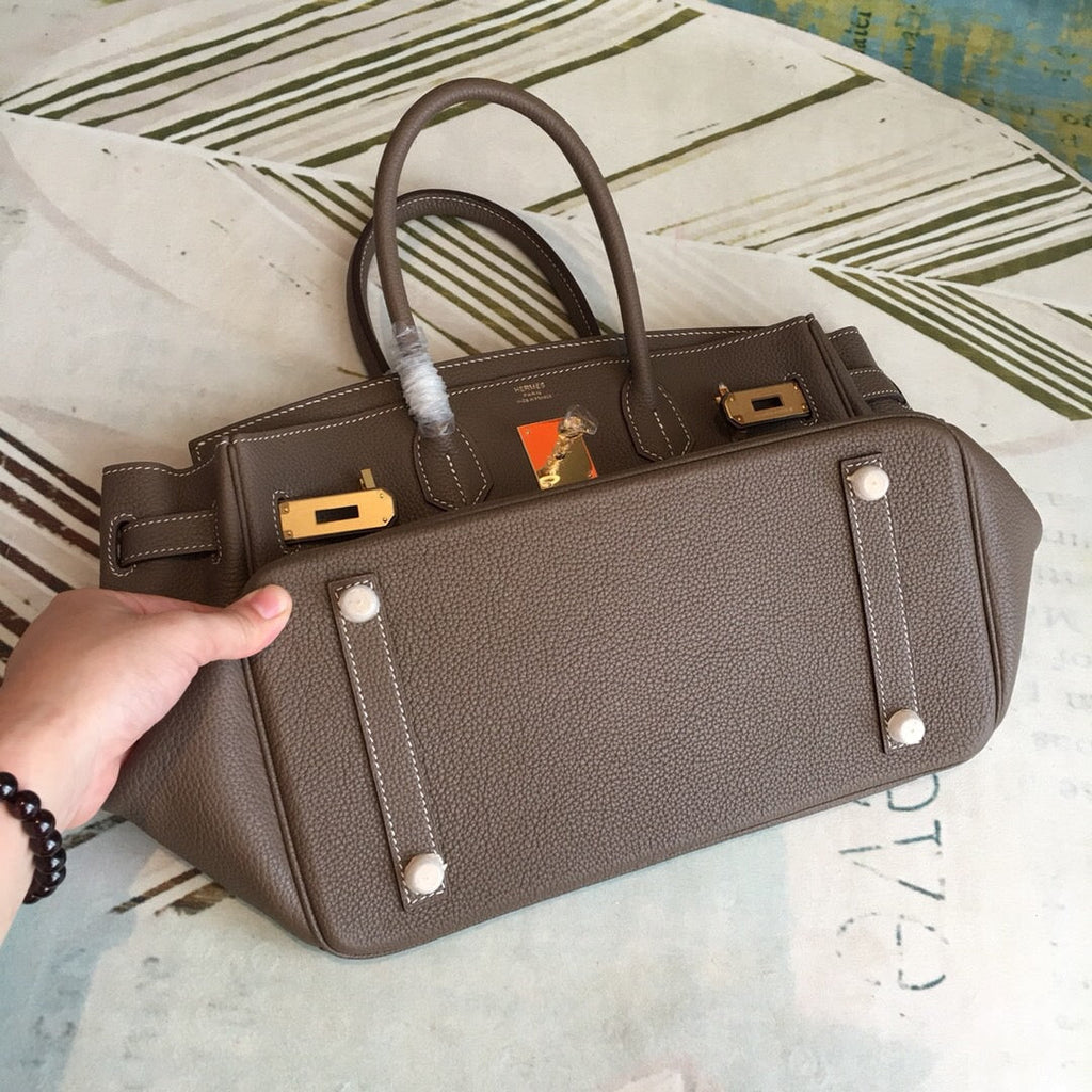 GLAMI Birkin Brown For Women Gold Toned Hardware 11in/30cm