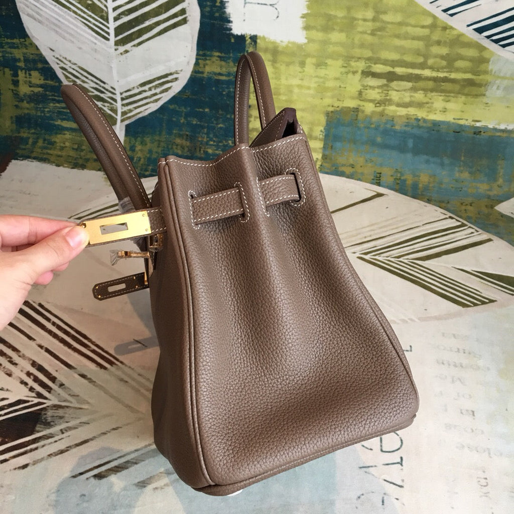 GLAMI Birkin Brown For Women Gold Toned Hardware 11in/30cm