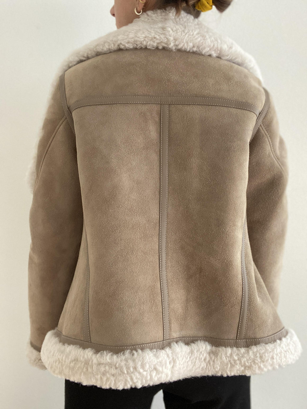 ALL SAINTS Harlow Shearling Aviator Jacket - Size Medium