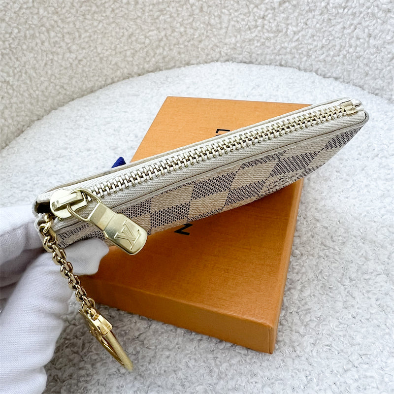 LV Key Cles Pouch in Damier Azur Canvas in GHW