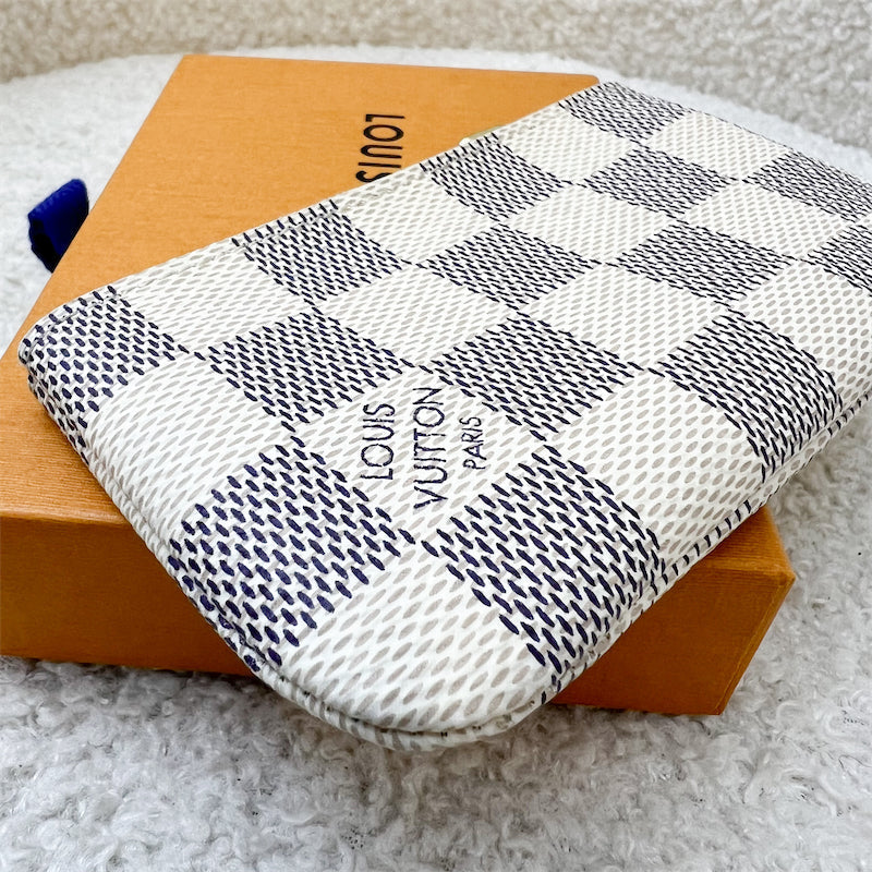 LV Key Cles Pouch in Damier Azur Canvas in GHW