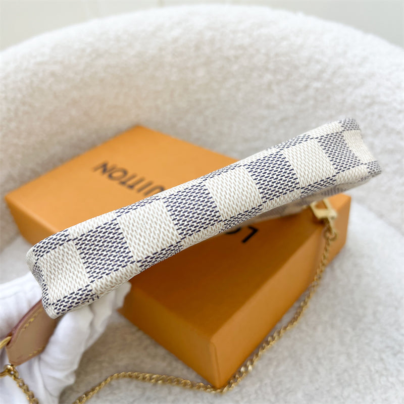 LV Mini Pochette Accessoires in Damier Azur Canvas in GHW