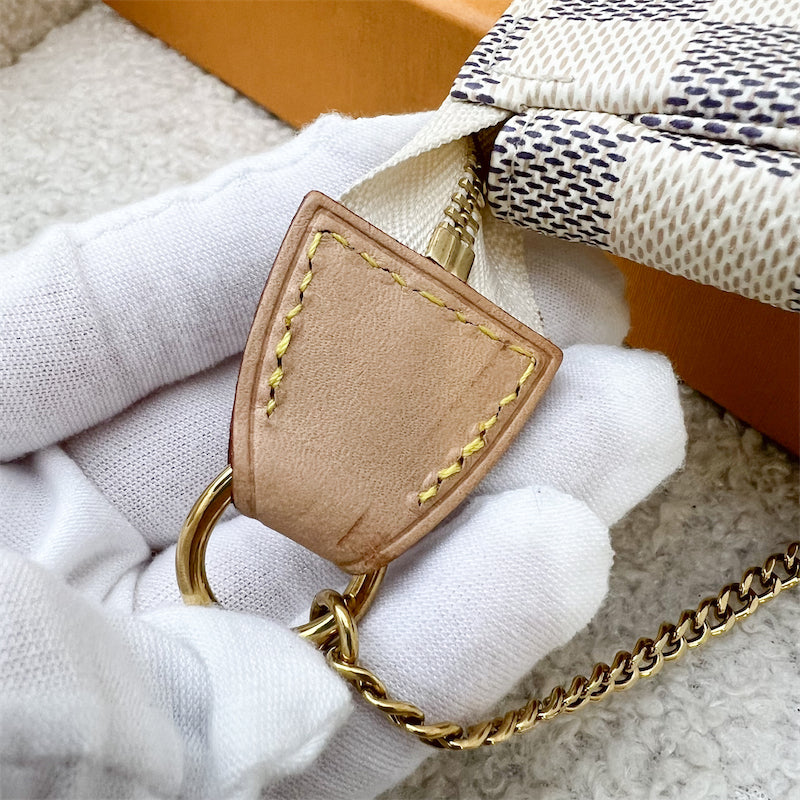 LV Mini Pochette Accessoires in Damier Azur Canvas in GHW