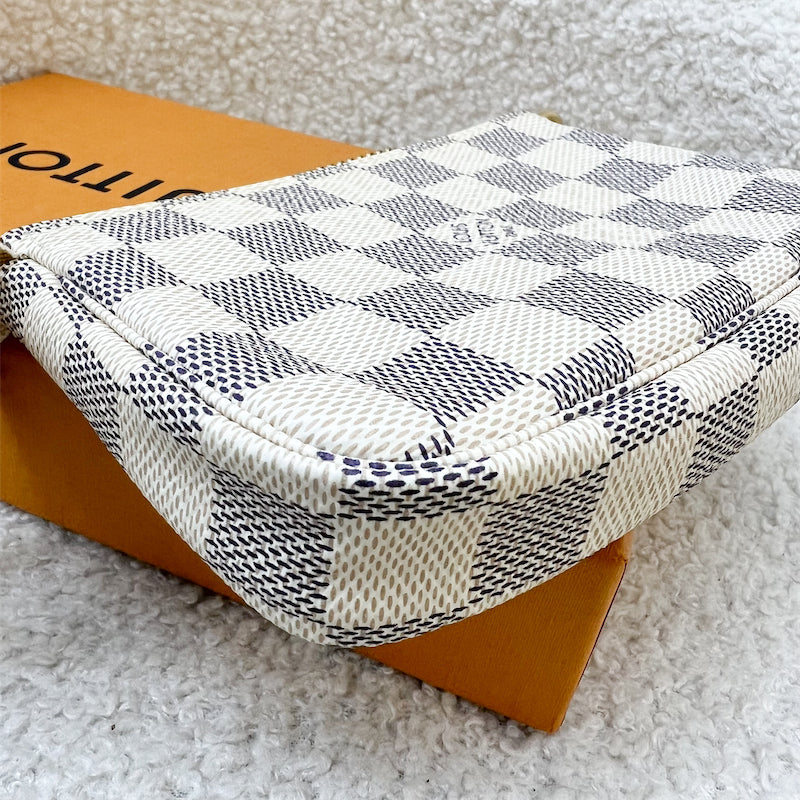 LV Mini Pochette Accessoires in Damier Azur Canvas in GHW