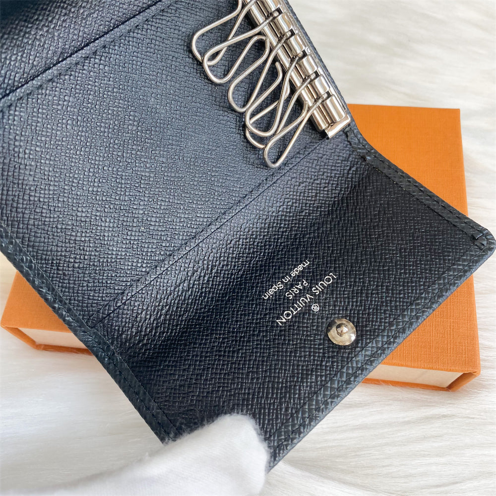 LV Key Holder in Black Taiga Leather SHW