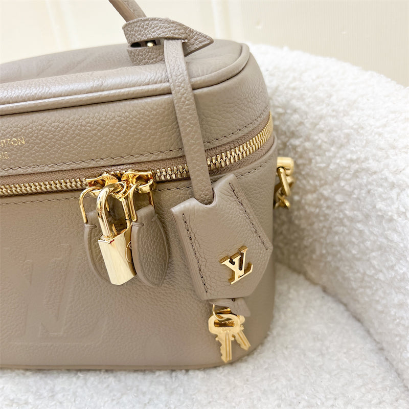 LV Vanity PM in Tourterelle Grey Giant Monogram Empreinte Leather GHW