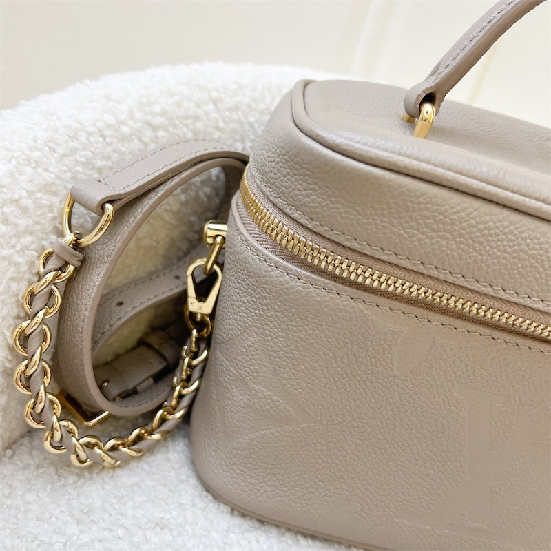 LV Vanity PM in Tourterelle Grey Giant Monogram Empreinte Leather GHW