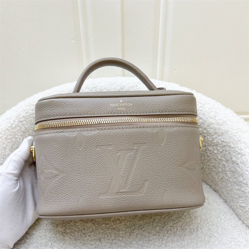 LV Vanity PM in Tourterelle Grey Giant Monogram Empreinte Leather GHW