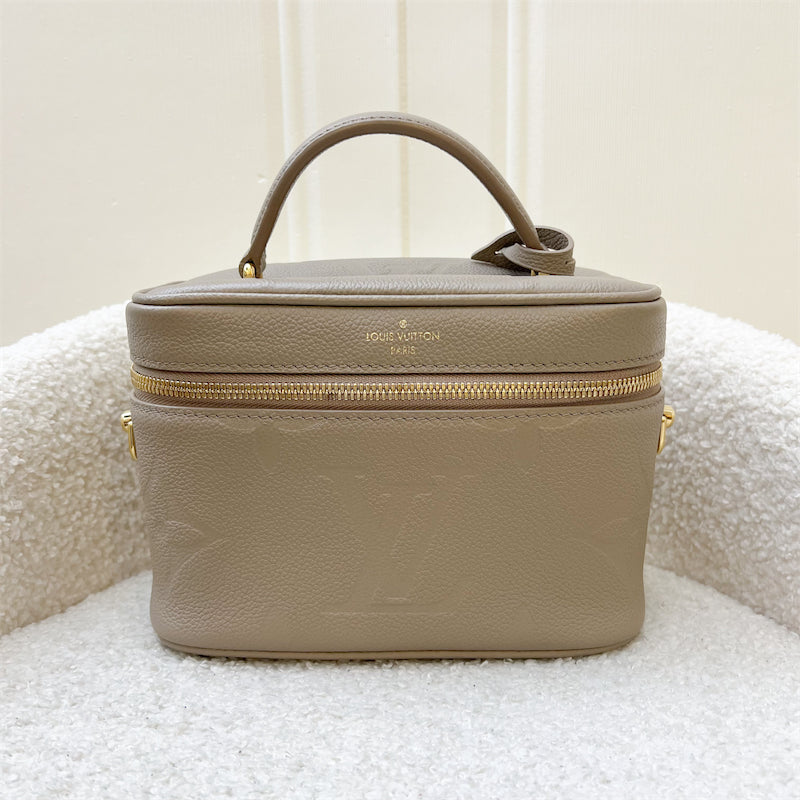 LV Vanity PM in Tourterelle Grey Giant Monogram Empreinte Leather GHW