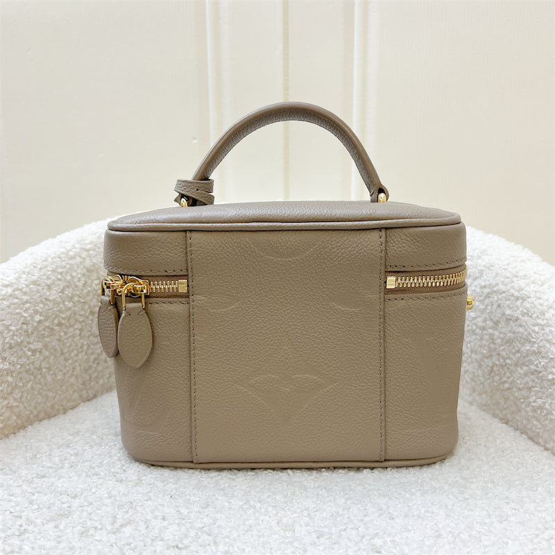 LV Vanity PM in Tourterelle Grey Giant Monogram Empreinte Leather GHW