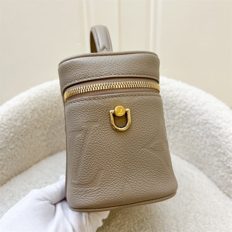 LV Vanity PM in Tourterelle Grey Giant Monogram Empreinte Leather GHW