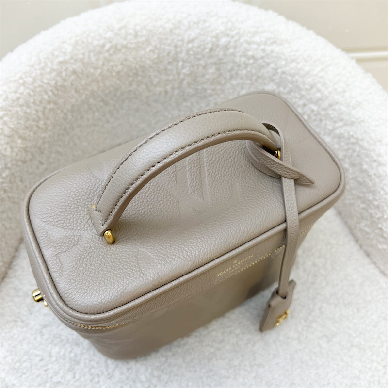 LV Vanity PM in Tourterelle Grey Giant Monogram Empreinte Leather GHW