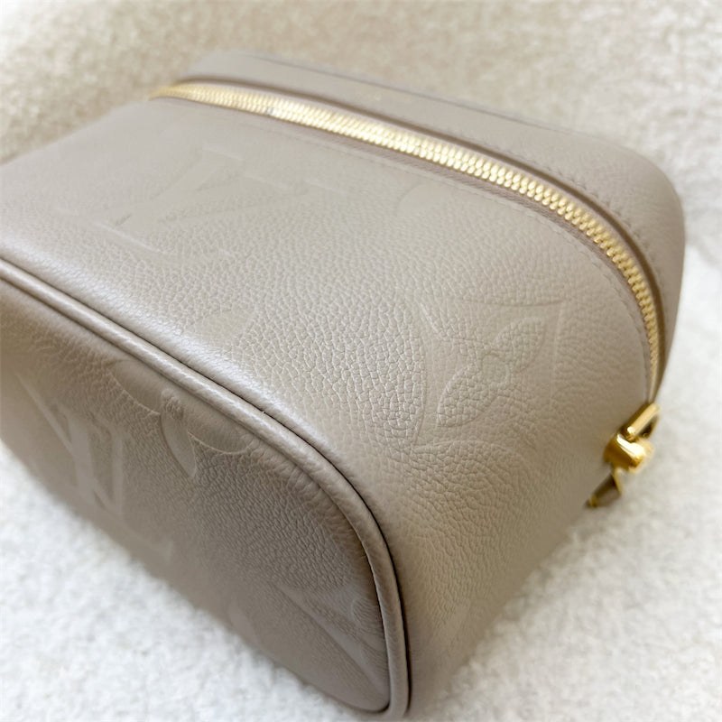 LV Vanity PM in Tourterelle Grey Giant Monogram Empreinte Leather GHW