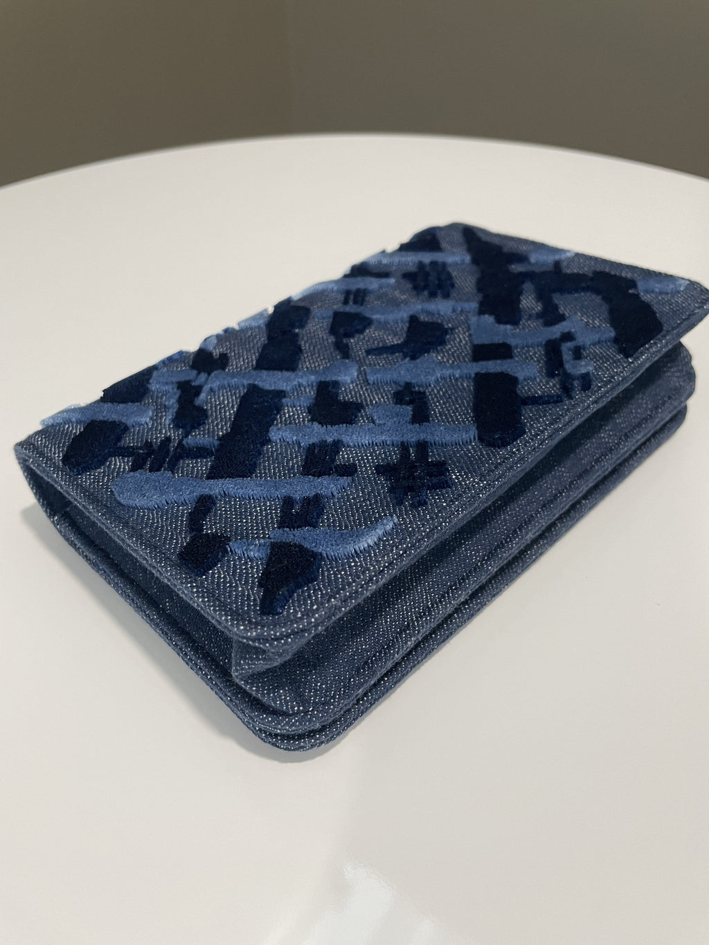Chanel Wallet On Chain Blue Velour Denim