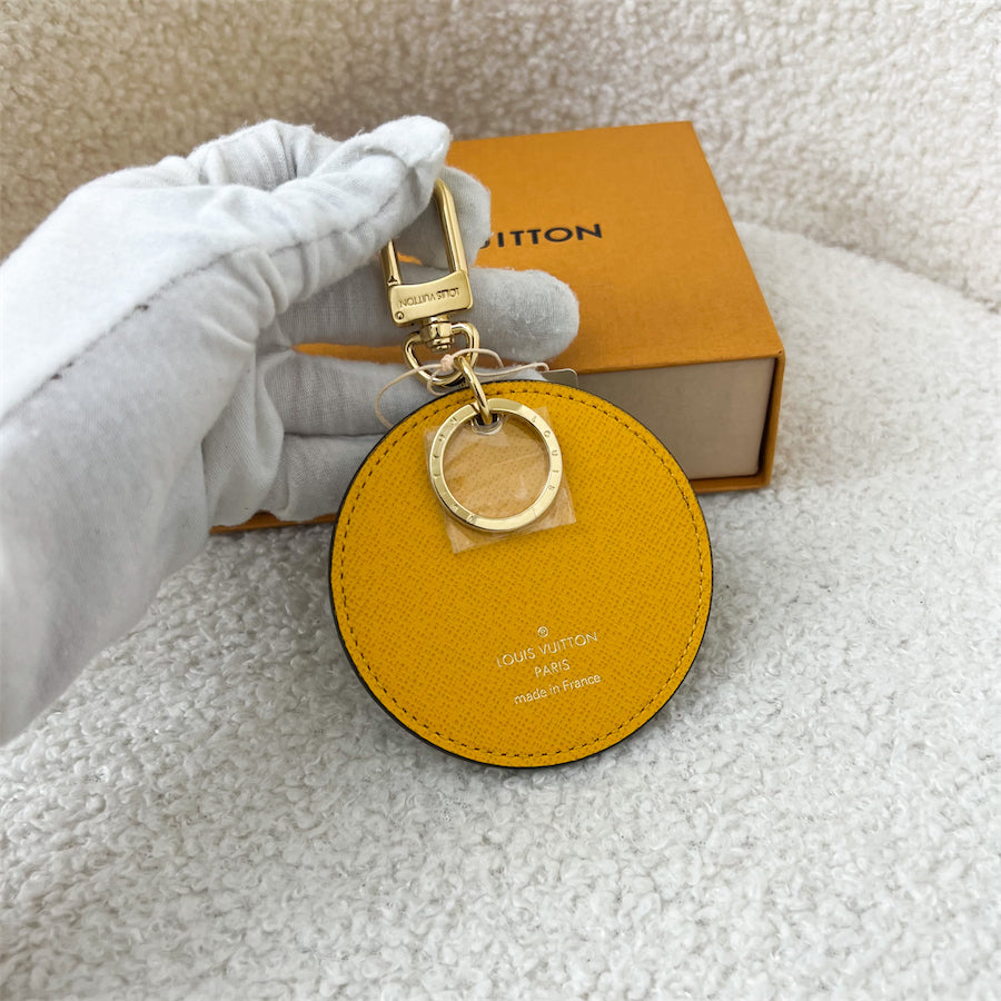LV Christmas Animation 2022 New York Round Bag Charm in Monogram Canvas GHW