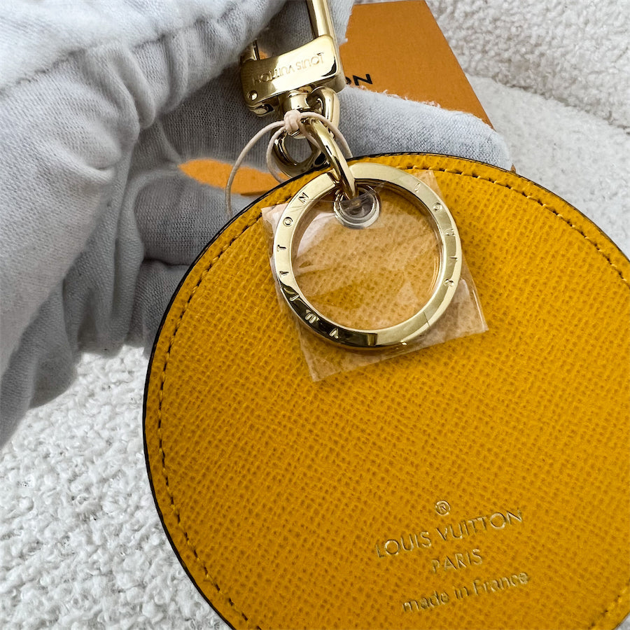 LV Christmas Animation 2022 New York Round Bag Charm in Monogram Canvas GHW