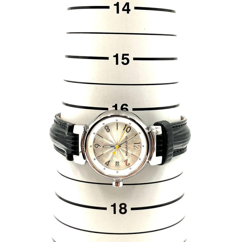 LOUIS VUITTON Tambour Watch Monogram Silver Black quartz