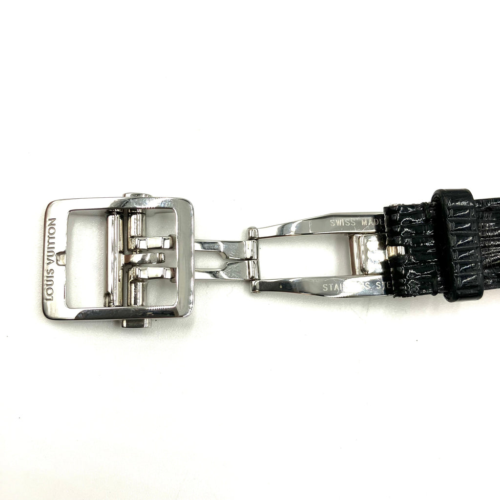 LOUIS VUITTON Tambour Watch Monogram Silver Black quartz