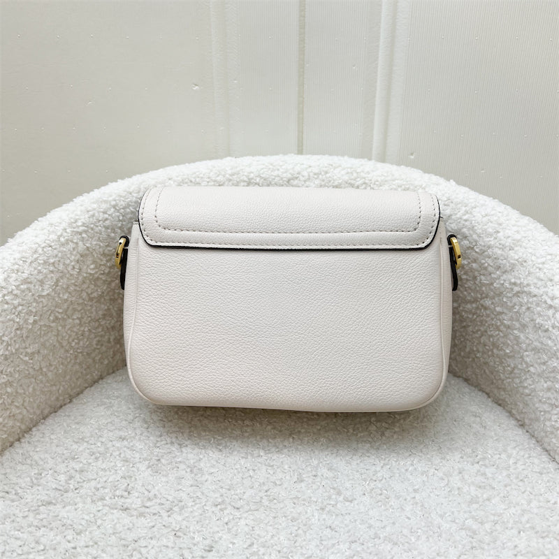 LV Lockme Tender Flap Bag in Beige and Caramel Grained Calfskin and GHW
