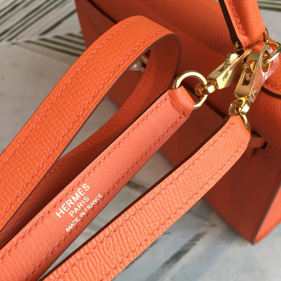 HM Kelly Orange For Women Gold Toned Hardware 10in/25cm