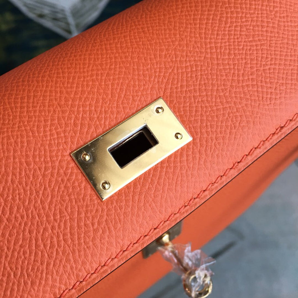 HM Kelly Orange For Women Gold Toned Hardware 10in/25cm