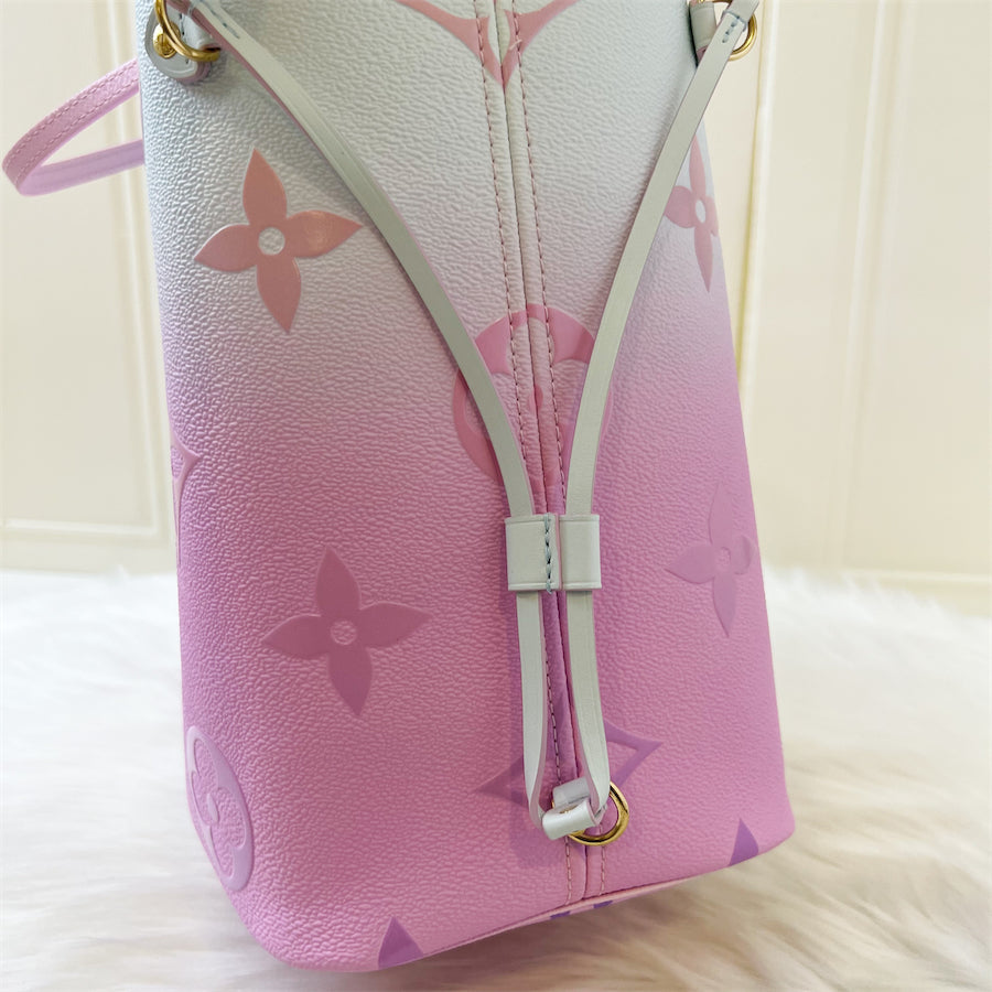 LV Neverfull MM Spring in the Air Sunrise Pastel Canvas and GHW