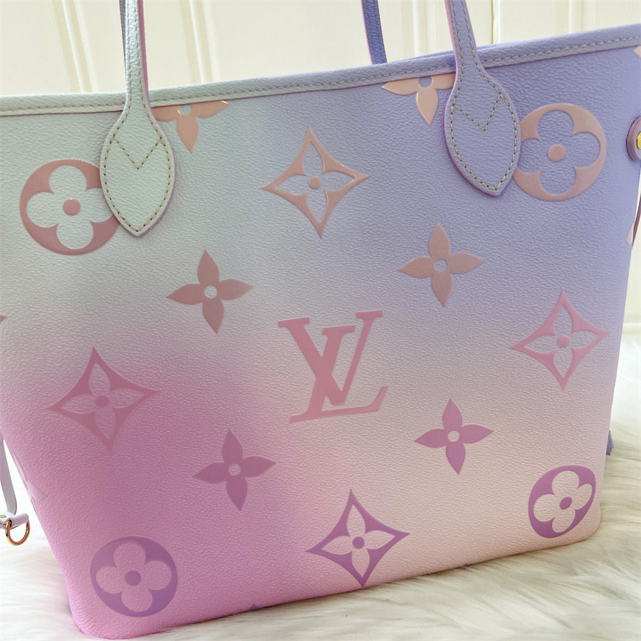 LV Neverfull MM Spring in the Air Sunrise Pastel Canvas and GHW