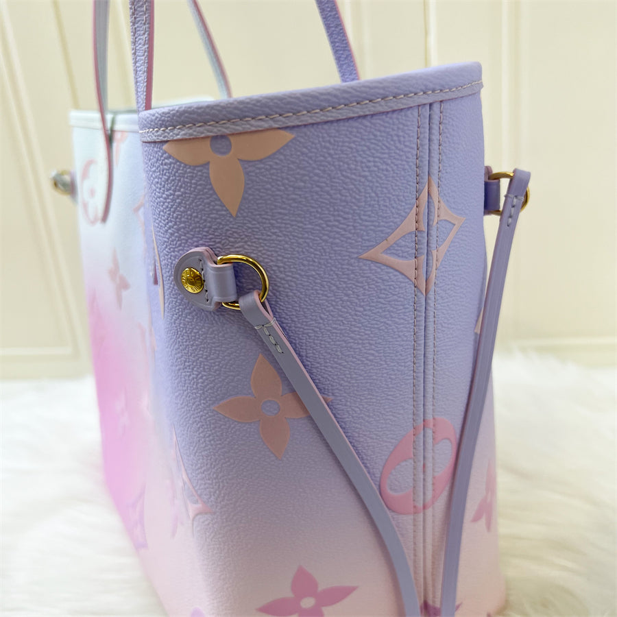LV Neverfull MM Spring in the Air Sunrise Pastel Canvas and GHW