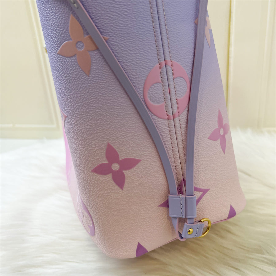 LV Neverfull MM Spring in the Air Sunrise Pastel Canvas and GHW